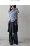 [Short sleeve ver.] Loke Wrap Shirring Shirt