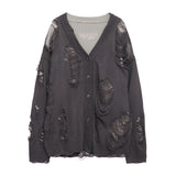 Vlet damage knit cardigan