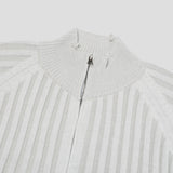 DL ribbed knit zip-up