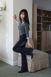 Blue black span bootcut jeans