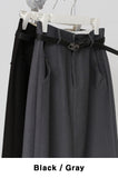 [Premium] Back Slit Belt Jeanne Skirt