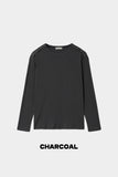 Kiden diagonal button henley neck sleeve