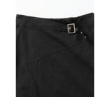 BUCKLE WRAP NYLON SKIRT