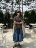 Koo Diagonal Cargo Bermuda Denim