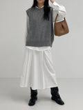 Pie pintuck banding long skirt
