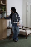 Notch Rivet Pintuck Denim