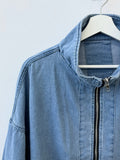 Nerd Overfit Denim Zip-Up Jacket