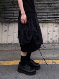 CHECK SHIRRING LAYERED SKIRT