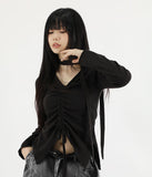 String shirring scarf tee