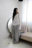 Two-tuck wide string pants