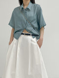 Pocket See-Through Crop Blouse