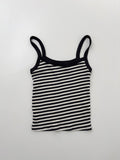Color Matching Stripe Ribbed Sleeveless