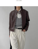 Biker Overfit Short Leather Jacket
