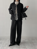 Snap half tweed jacket