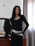 Fake double slim tee