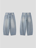 Amore curved stripe denim