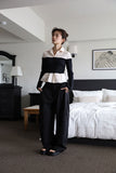 Lina color matching shirt top