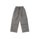 Two Piece Nylon Zipper Wide Pants
