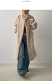 High Neck Double Long Fur Coat