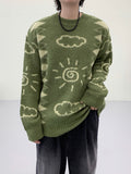 Cloud brush graphic knit