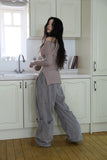 Angora fur off-shoulder knit