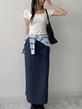 Nylon H-line Long Skirt