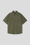 Rivet Patchwork Short Sleeve Shirt