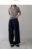 [unisex] 250 pin tuck wide denim pants