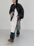Flat Ribbed Deep-Slit Wrap One Piece