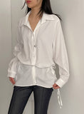 Shirring Frill Loose Fit Shirt