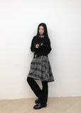 CHECK WRAP MIDI SKIRT