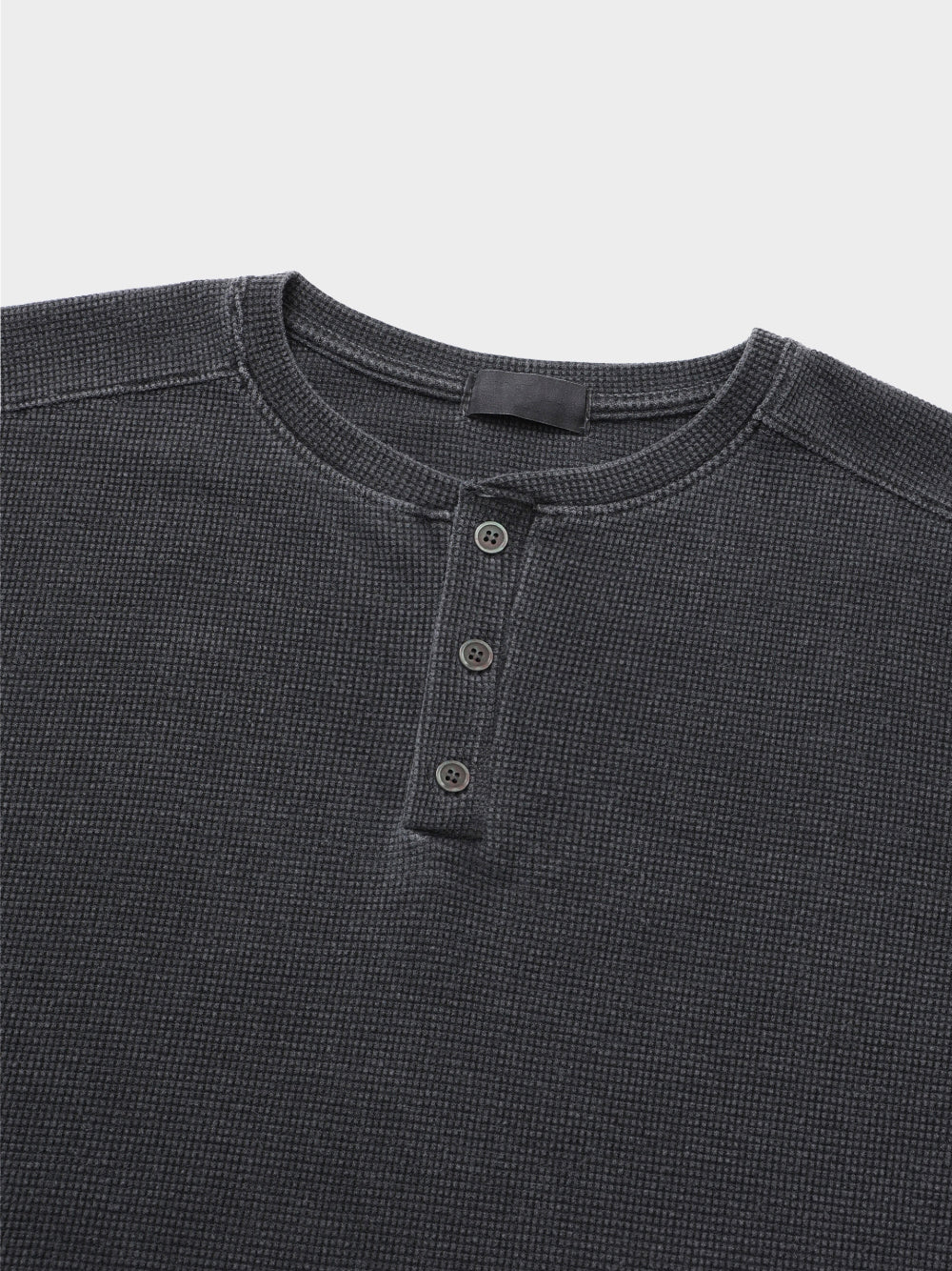 【DISCERNMENT】Loose Pigment Waffle Henley Neck DISCERNMENT (ディーサーメント) - ルーズピグメントワッフル