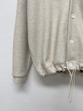 Woolen no collar string cardigan