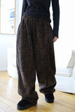 Fleece leopard banding pants