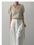 [Tie set] Puff half knit