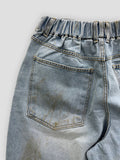 Oil wave denim pants