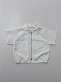 Epee Two-Way Zip-Up Crop Shirt