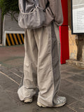 Side Zipper Nylon String Pants