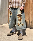 Vintage Destroyed Bermuda Denim