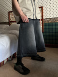 Cut Washed Bermuda Denim