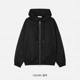 Miller cotton stripe zip-up