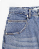 CUFFED WIDE DENIM PANTS