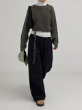 [unisex] 3way pin tuck cargo wide pants