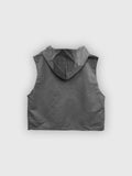 Crop Washer Pocket Hood Vest
