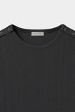 Kiden diagonal button henley neck sleeve