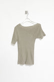 unbalance neck knit top