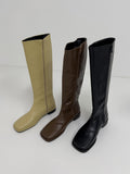 Mino Incision Square Toe Long Boots