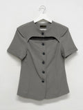 Cord Half-Hole Bijo Short Sleeve Jacket