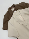 Kanna Linen 3 Button Overfit Half Jacket