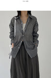 Linen Gingham Check Overfit Shirt